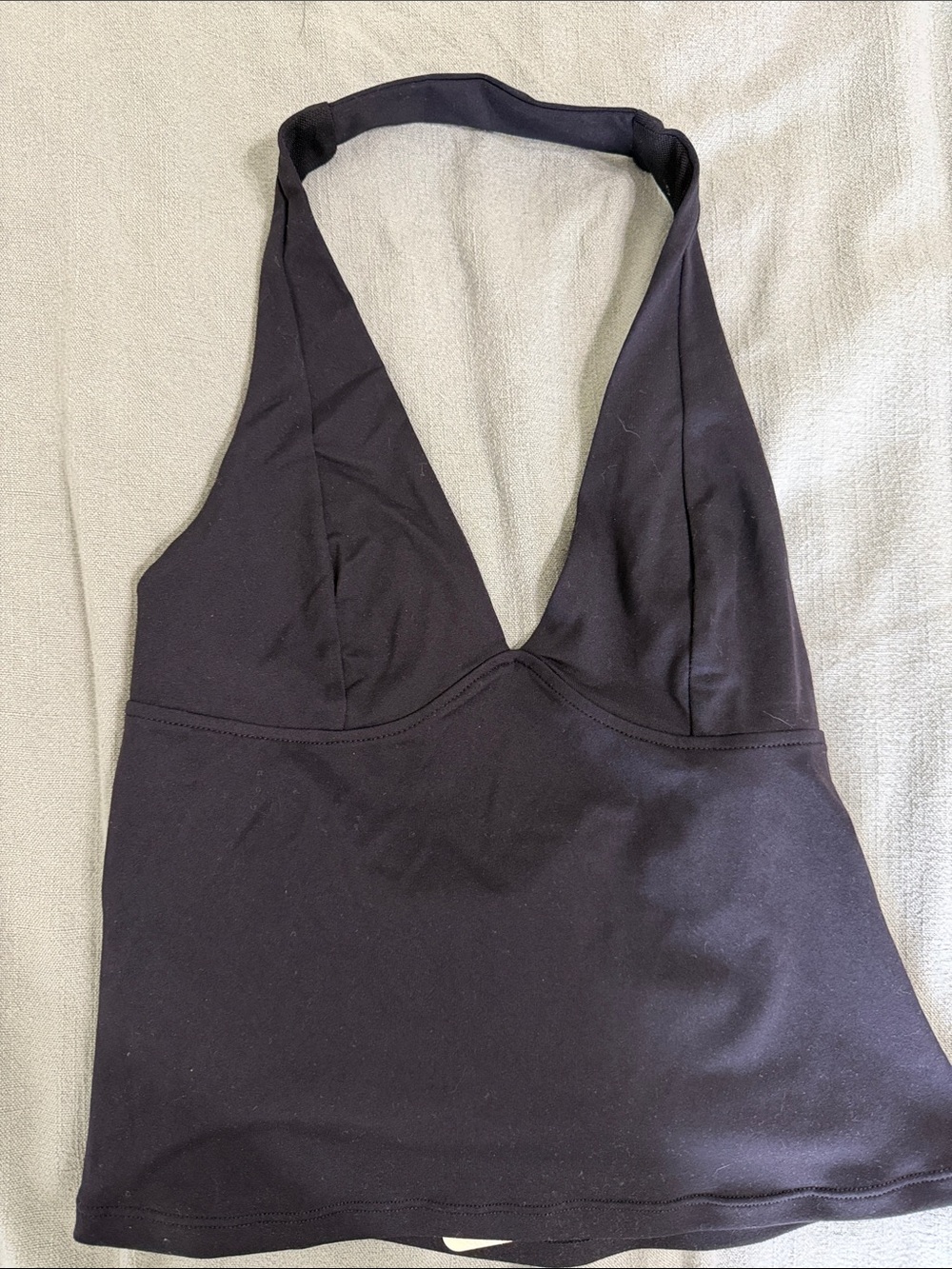 Free People Black V-Neck Halter Top